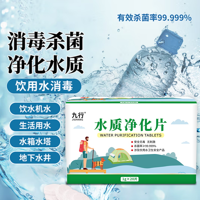 净水消毒片 饮用水井水水塔水箱消毒家用户外野外灾后水质净化片