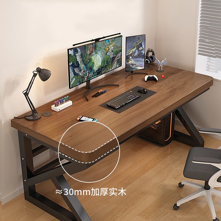 实木电脑桌台式卧室家用书桌简易办公桌电竞桌学生写字桌子工作台
