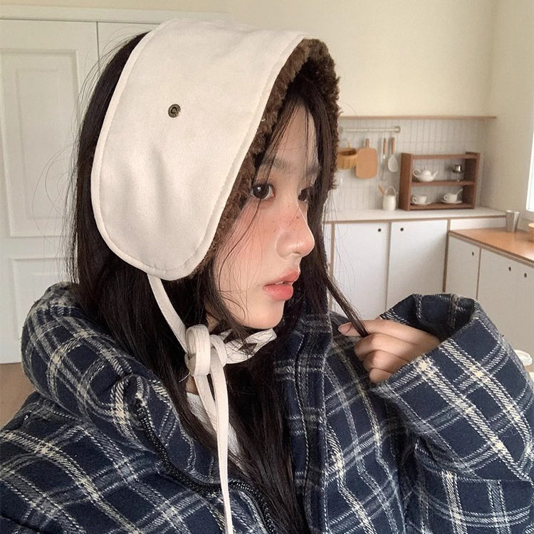 韩国复古保暖羊羔毛麂皮绒耳罩张元英同款百搭秋冬防寒抗冻耳套女