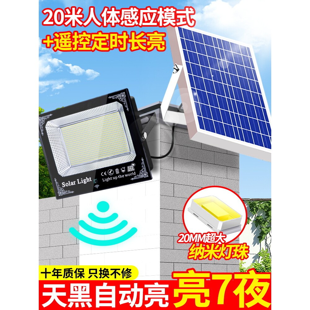 2025新款太阳能户外庭院灯农村家用防水室内LED照明人体感应路灯