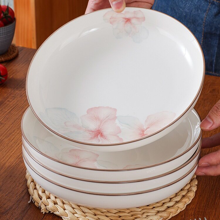 盘子家用菜盘轻奢餐盘碟子陶瓷餐具碗盘可微波炉好看的炒菜盘