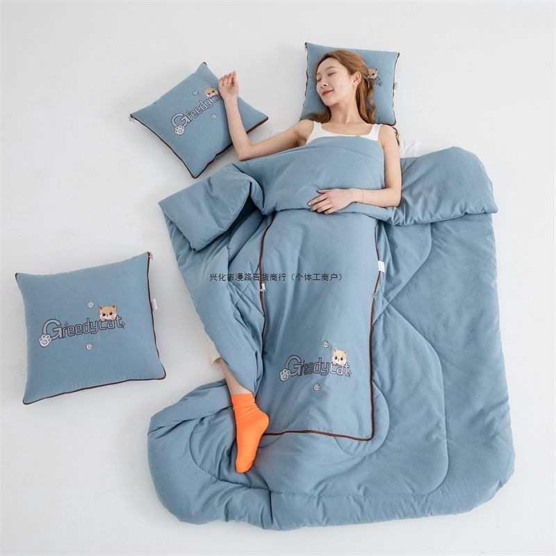 多功能抱枕被加厚二合一折叠汽车载枕头被办公室午睡空调毯子靠枕