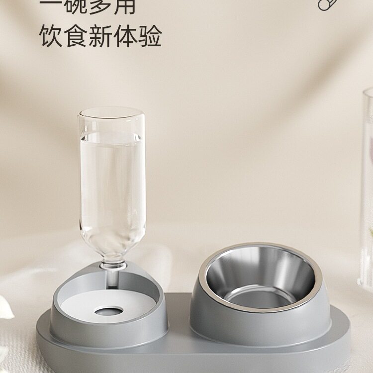 猫碗双碗自动饮水狗碗狗盆食盆泰迪饭盆宠物喝水狗狗陶瓷猫咪用品