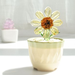 淄博琉璃摆件博山多肉豆芽盆栽仙人掌铃兰花植物水晶玻璃创意