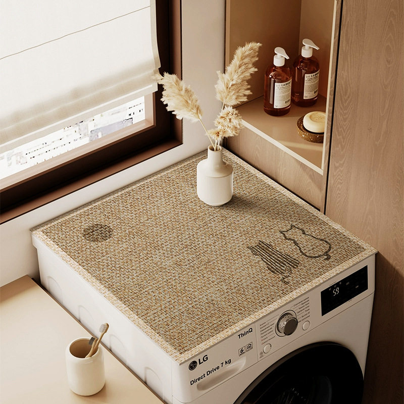日式滚筒式洗衣机盖垫防水防晒台面保护垫子家用冰箱顶部防尘盖布