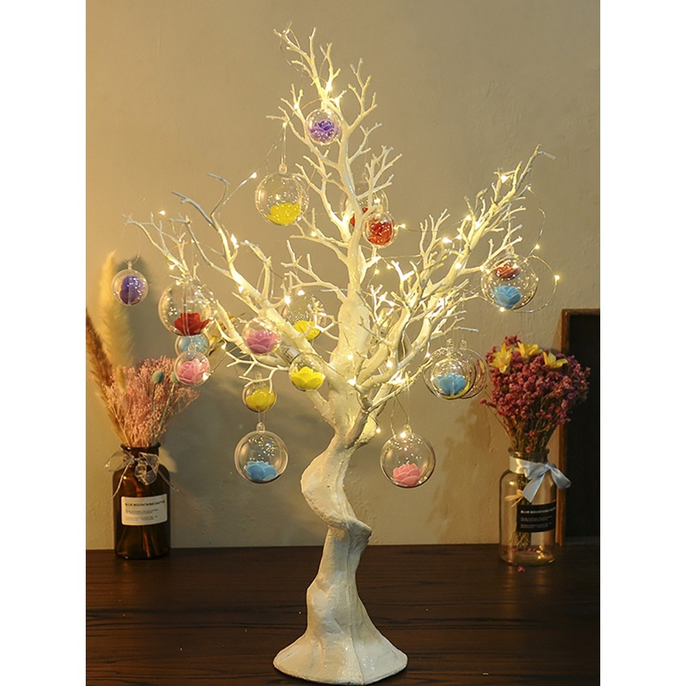 圣诞装饰摆件白色树许愿造型树桌面橱窗摆件商场装饰场景布置