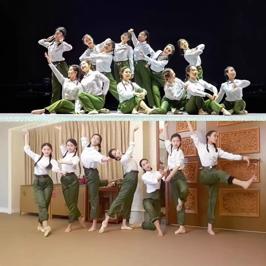 合唱表演芳华同款舞蹈演出服成人知青下乡80年代怀旧红歌朗诵服装