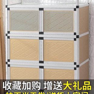 碗柜家用厨房不锈钢放碗橱柜简易灶台出租房多功能收纳储置物柜子