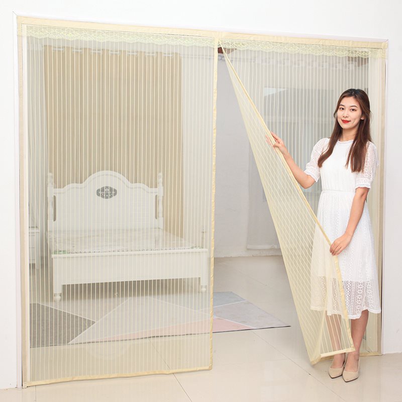 7 金刚网防暴晒免打孔防蚊沙门帘磁性软纱窗加密纱门子大门