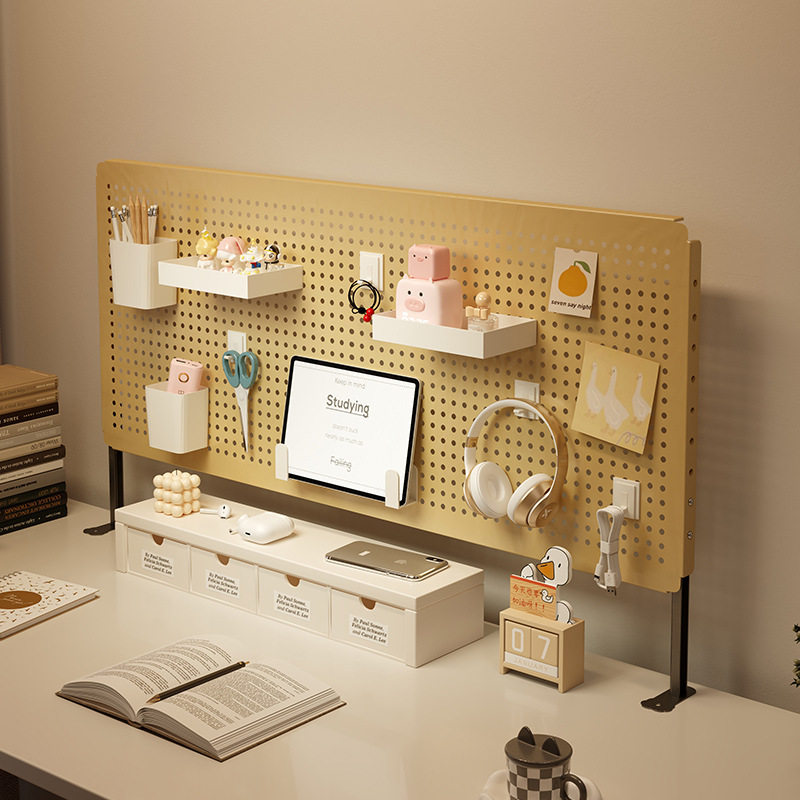 桌面立式洞洞板桌上置物架办公电脑桌书桌收纳整理神器办公室工位,收纳整理,收纳洞洞板,淘宝优惠券,粉丝福利购,淘宝优惠卷