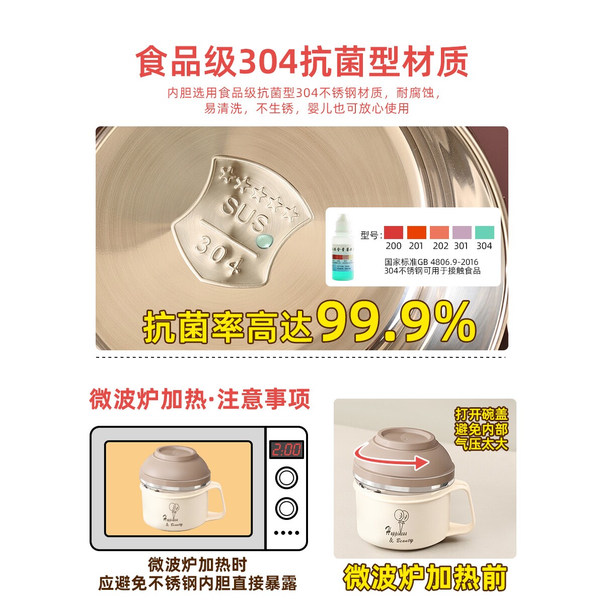 不锈钢小学生保温饭盒儿童上学餐具快餐杯饭缸食堂打饭碗专用
