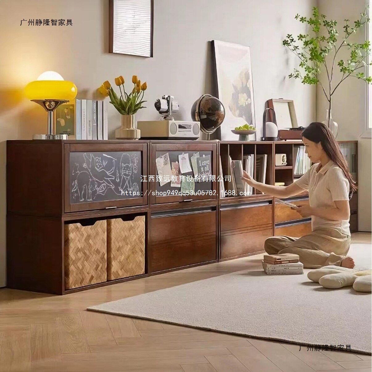 书柜积木组合柜展示柜自由组合格子落地靠墙实木幼儿园客厅置物架