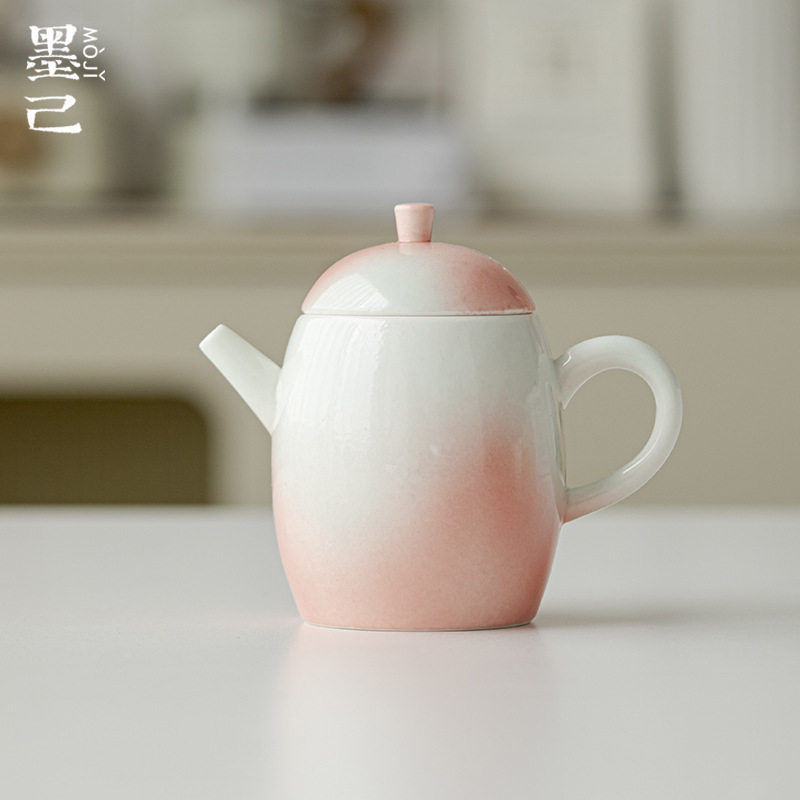 墨己 西柚茉莉龙珠壶功夫茶具新派陶瓷泡茶壶球孔过滤家用手执壶