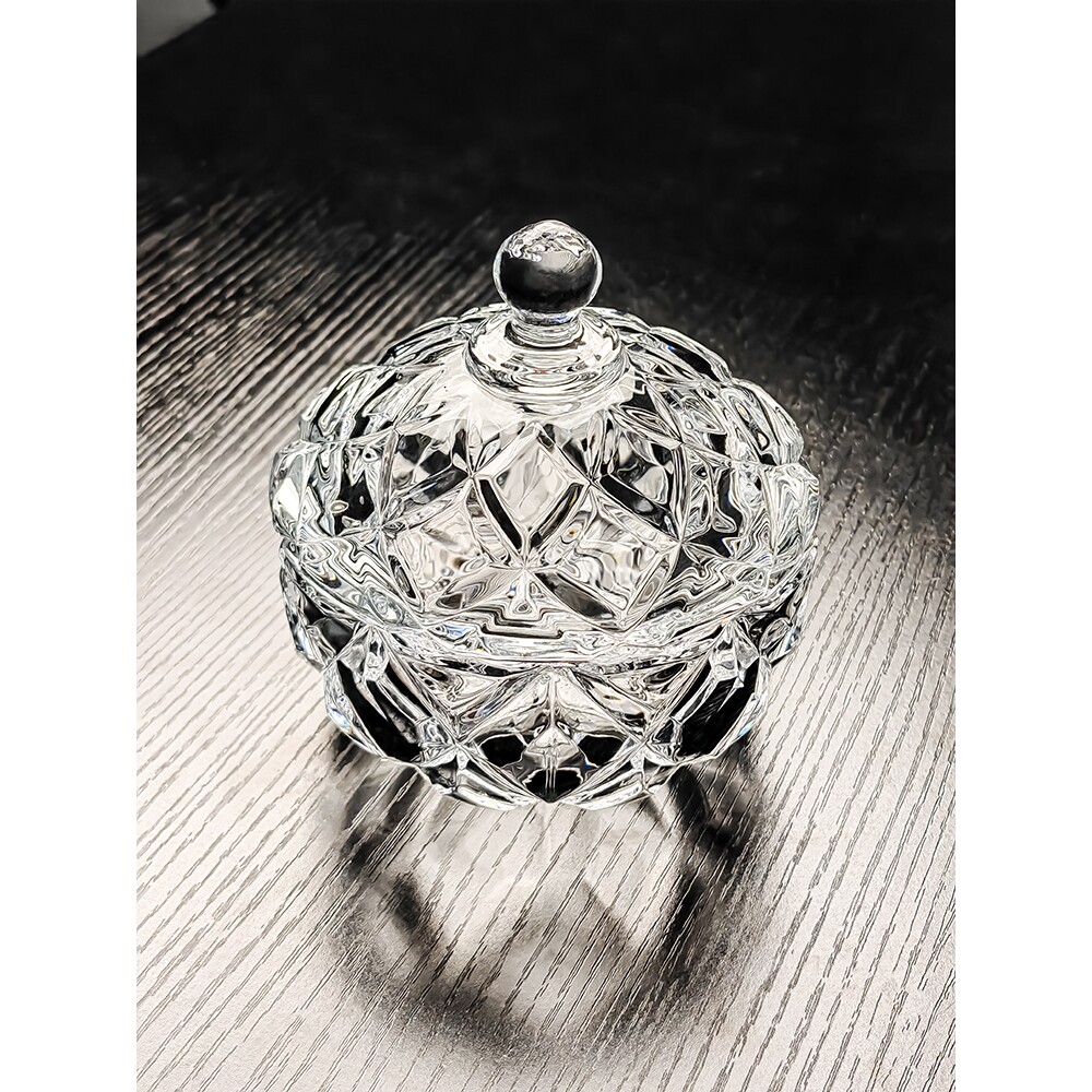 水晶玻璃碗带盖糖果罐高颜值水果盘糖罐果盘收纳盒首饰缸器皿容器