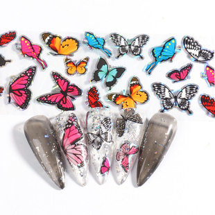 10pcs Butterfly Nail Foils Holographic Stickers for Nails
