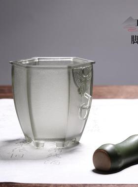 琉璃双耳缸香炉烛台毛笔笔洗圆鼓置物器中式禅意复古迷你小摆件