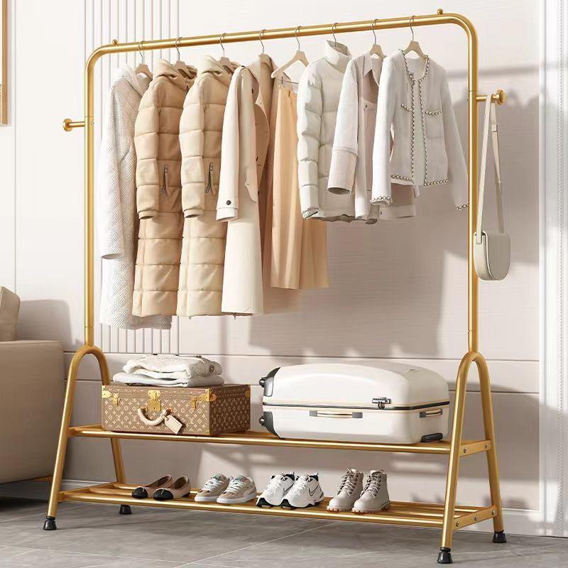 家用晾衣架落地式卧室衣帽架小型简易室内挂衣架折叠收纳衣服架子