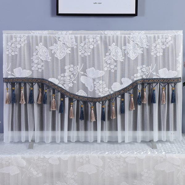 开机不取电视机罩防尘罩套55挂台式蕾丝65寸液晶电视盖巾柜子桌布