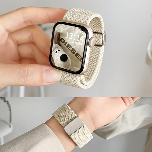 适用applewatchs9手表带秋冬s10编织苹果智能11手表链s8s7s6s5s4新款磁吸iwatchs9女士创意iwatchse2女款腕带