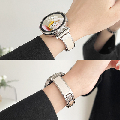 适用oppo watch x2mini手表带金属间皮oppowatchx2mini女款智能运动4Pro新款手表链一加手表2替换配件x3夏天