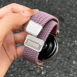 手表链3智能运动2创意女式 适用华为watchgt5手表带秋冬6新款 编织gt4腕表磁吸女士5pro手表带高级感watch4女款