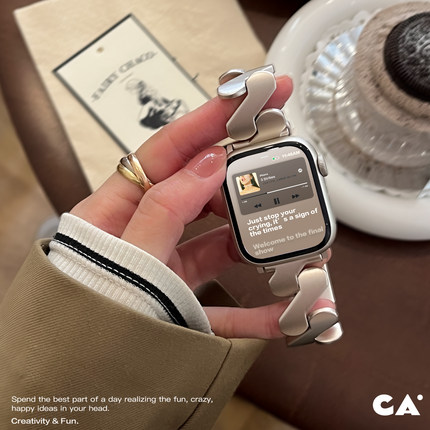 适用华为watchfit3表带女生金属智能手表fit2手环替换腕带专用夏天fit4手表带新款watch fitnew夏季女款时尚