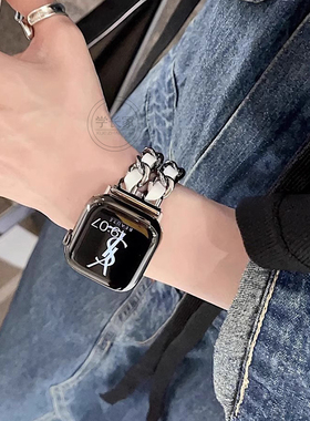 适用iwatchs8手表带小众s10高级感s7苹果11智能s9手表链6手表带applewatchs8金属iwatchse小香风女款质感夏天