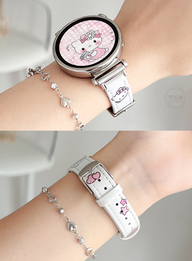新款kt猫适用华为watchgt5表带秋冬gt4腕表女士6pro手表带高级感watch4女款表链gt3智能手表gt2真皮创意女式