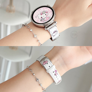 表链gt3智能手表gt2真皮创意女式 新款 kt猫适用华为watchgt5表带秋冬gt4腕表女士6pro手表带高级感watch4女款