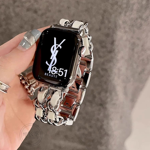 适用vivowatchgt表带金属拼皮质vivowatch3/5蓝牙版watch2代小香风手表链iqoowatchgt智能运动手表带iqoo夏天