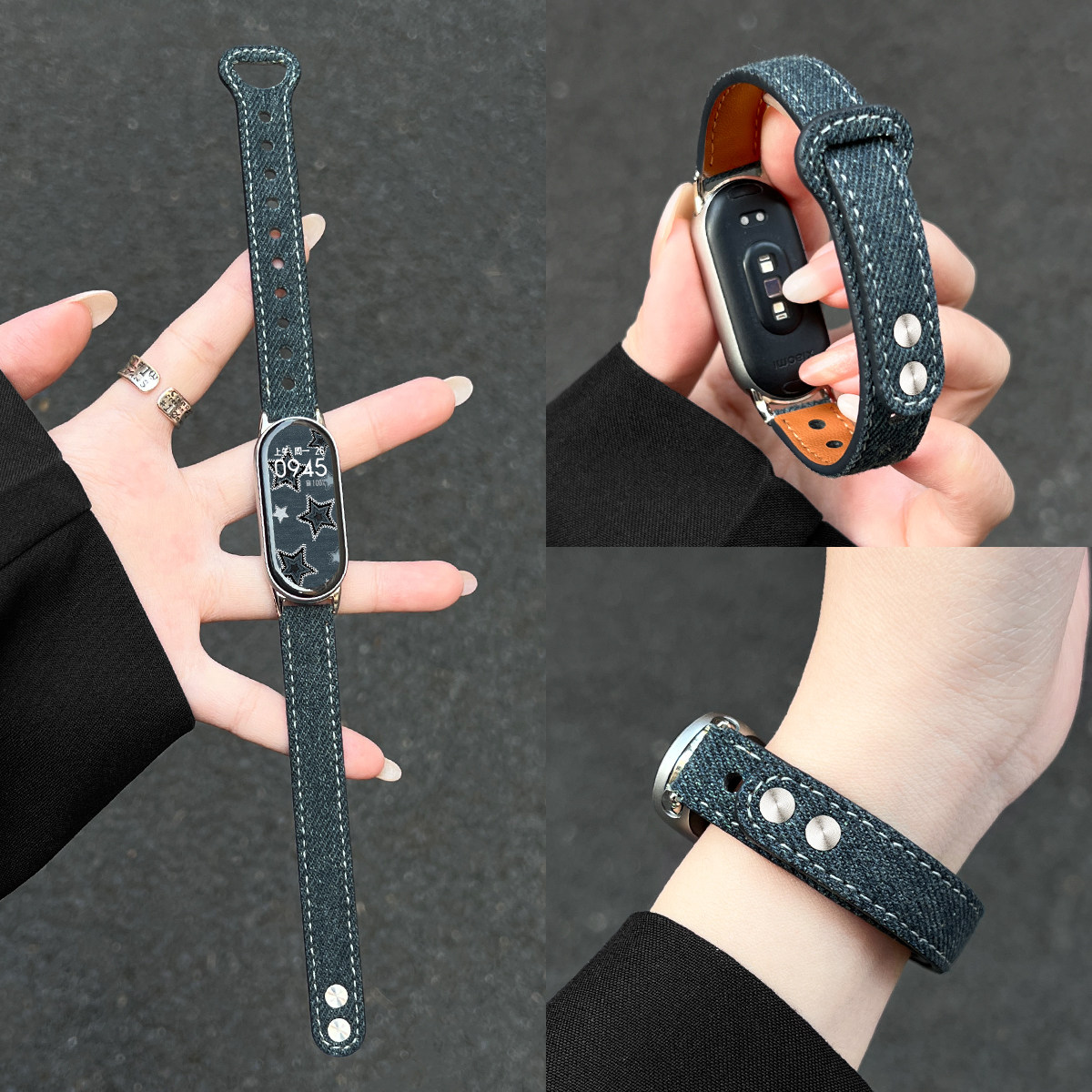 适用小米手环10手表带9牛仔手带8nfc版高级感小众专用腕带7智能运动6女生5女款系列表链九十代陶瓷版韩系手链,智能设备,智能手表手环表带/腕带,淘宝优惠券,粉丝福利购,淘宝优惠卷