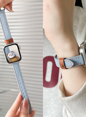 适用华为watchfit3的表带新款4牛仔智能手表fit2腕带手带运动手环fit1表链手带女款fitnew手表带女士真皮腕表