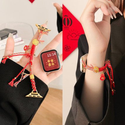 新年编织手绳适用华为watchfit3手表带腕表创意watch fit2智能运动一体fit1新款表链fitnew女款时尚高级女士