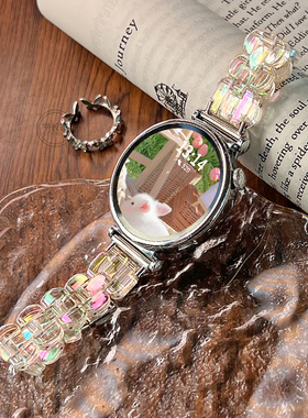 适用华为gt5新款手表带炫彩树脂watchgt4专用女士5pro智能运动手表watch4/3腕表高级感gt3/2表链女款轻奢女式