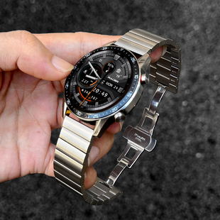 适用华为gt5/6新款手表带男款钢带专用5pro智能手表链watchgt4男士腕表带watch5智能男表高级感gt321金属46mm