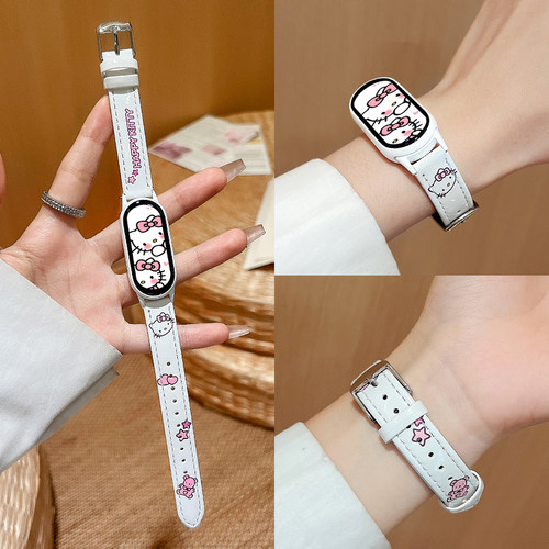 UHADA新款甜美凯蒂猫皮质表带