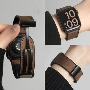 适用vivowatchgt表带疯马皮磁吸扣vivowatch3蓝牙版表链真皮iqoowatchgt智能运动手表2/1手表带星辉/皓月/ECG