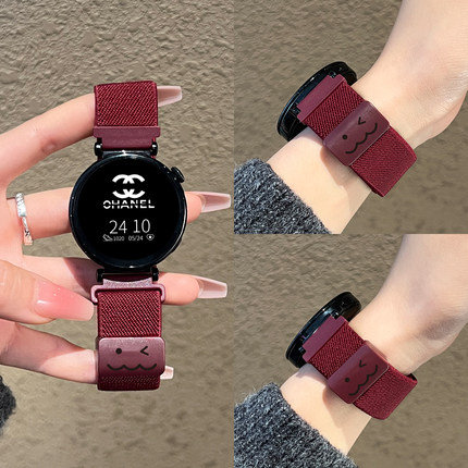 适用华为watch gt6手表带新年酒红watchgt5编织磁吸女款4pro智能运动手表链watch3专用高级感2新款高端腕表1