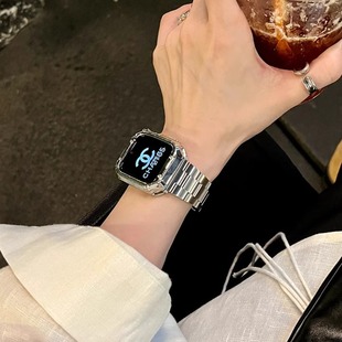 applewatchs9气质感夏季 适用iwatchs9手表带金属s8s7高级感s10苹果智能11手表链s65新款 小众iwatchse夏天女款