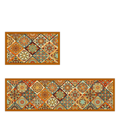 途橙皮革厨房防滑防油地垫