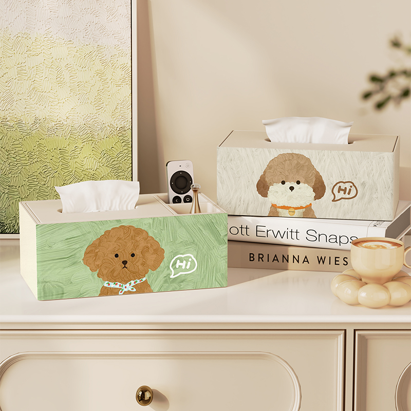 卡通可爱纸巾盒家用客厅高颜值抽纸盒遥控器2025新款茶几收纳盒