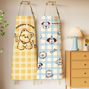 奶油风狗狗围裙厨房家用高级感年轻款做饭防水防油围腰高颜值罩衣
