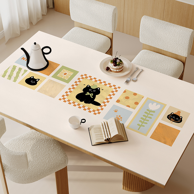 可爱卡通餐桌垫防水防油免洗茶几桌布防烫隔热桌面保护垫台布盖布