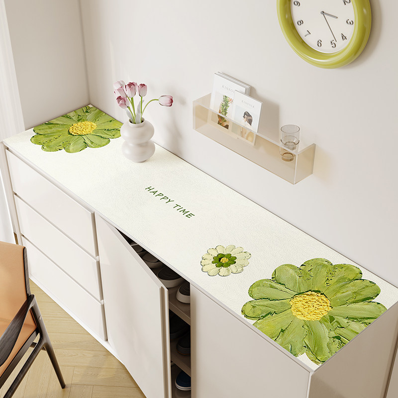 小清新电视柜餐边柜桌垫长条皮革桌布茶几垫长方形鞋柜保护垫膜