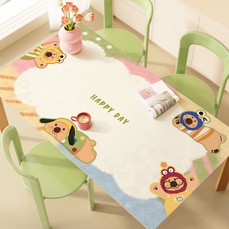 2026新款卡通餐桌垫防水防油免洗桌布高级感茶几桌面隔热保护垫子,居家布艺,桌布,淘宝优惠券,粉丝福利购,淘宝优惠卷