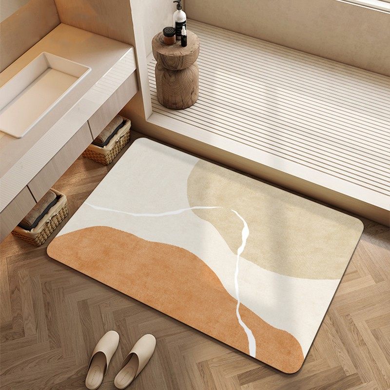 北欧奶油风浴室门口地垫厕所卫生间脚垫子硅藻泥吸水速干防滑地毯,居家布艺,家用脚垫,淘宝优惠券,粉丝福利购,淘宝优惠卷