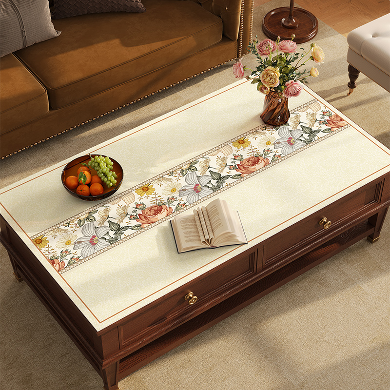 简约现代皮革防水防油茶几垫