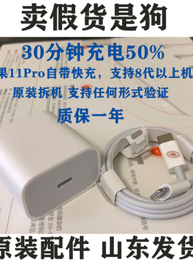 适用于苹果13 12 11 ipad Pro air原装20W快充数据线拆机充电线头