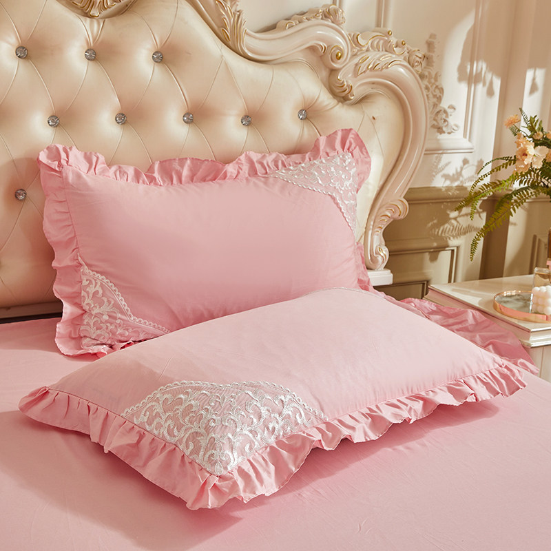 粉色全棉枕套一对装48*74韩式小仙女100纯棉枕头套情侣单人枕芯罩,床上用品,枕套,淘宝优惠券,粉丝福利购,淘宝优惠卷