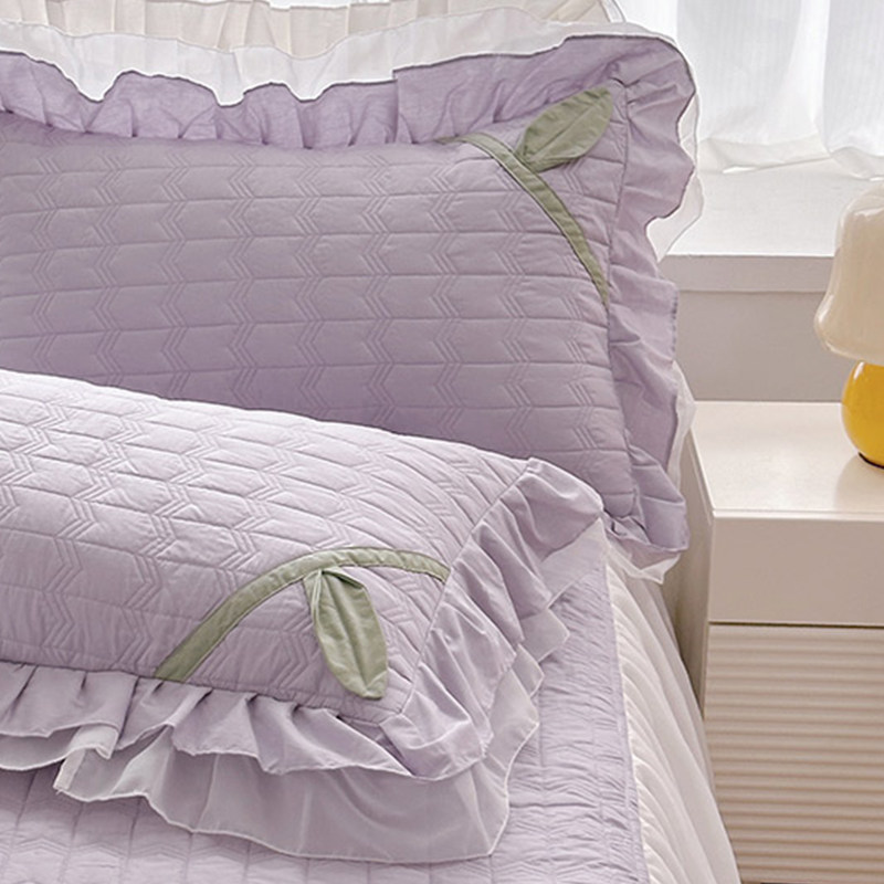 小仙女紫色纯棉抱枕1.5m全棉加长靠枕1.8米枕芯1.2靠垫枕头套夏绿